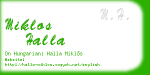 miklos halla business card